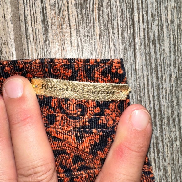 Pilcro‎ and the Letterpress Anthropologie Paisley Corduroy Pants Size 28 - Picture 12 of 12